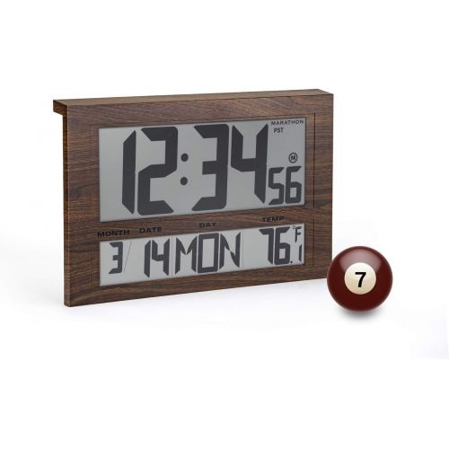  Marathon CL030025 Commercial Grade Jumbo Atomic Wall Clock with 6 Time Zones, Indoor Temperature & Date
