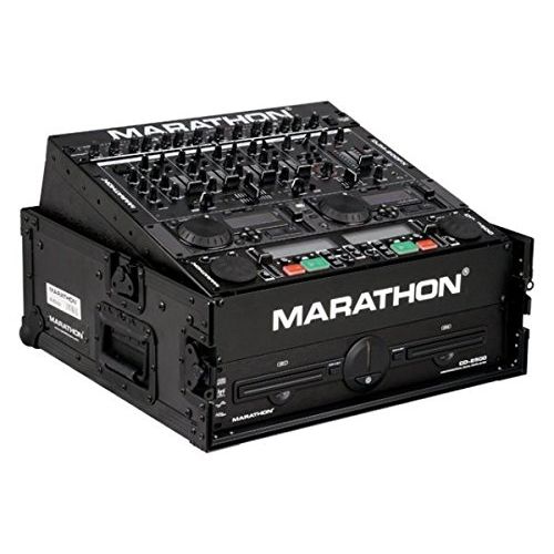  Marathon Flight Road Blk Series Case MA-M2Ublk Slant Mixer Combo Case 10U Slant Mixer Rack2U Vertical Rack System With Full AC Door