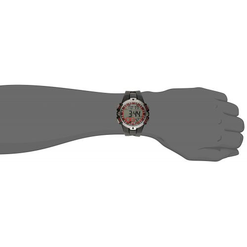  Marathon by Timex Mens T5K423 Digital Full-Size Black/Gunmetal Gray/Red Resin Strap Watch