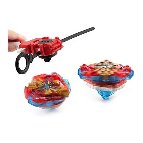  [아마존베스트]Marbe Beyblades Launcher and Grip, Battling Burst Light Sparking String Launcher Gyro Right Spin Top (Red)