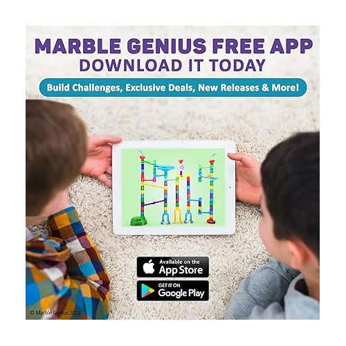  Marble Genius Marble Run - Maze Track Easter Toys for Adults, Teens, Toddlers, or Kids Aged 4-8 Years Old, 150 Complete Pieces (85 Translucent Marbulous Pieces + 65 Glass-Marble Set), Super Set