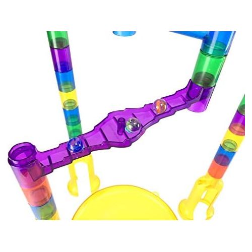  [아마존베스트]Marble Genius Marble Run Starter Set - 130 Complete Pieces + Free Instruction App (80 Translucent Marbulous Pieces + 50 Glass Marbles)