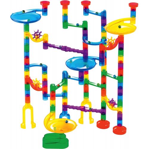  [아마존베스트]Marble Genius Marble Run Starter Set - 130 Complete Pieces + Free Instruction App (80 Translucent Marbulous Pieces + 50 Glass Marbles)