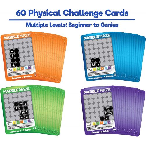  [아마존베스트]Marble Genius Marble Maze - 50 Building Pieces + 60 Challenge Cards + Free App