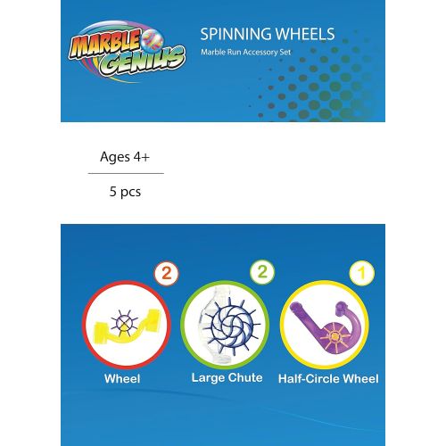  [아마존베스트]Marble Genius Spinning Wheels - Marble Run Accessory Add-On Set (5 pcs)