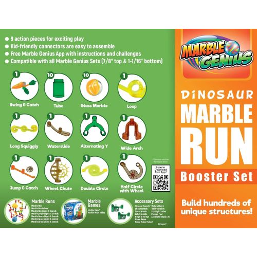  [아마존베스트]Marble Genius Dinosaur Booster Set (Add-On Set - 30 Marbulous Marble Run Toy Pieces)
