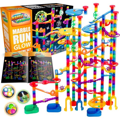  [아마존베스트]Marble Genius Glow Marble Run Extreme Set - 300 Complete Pieces + Free Instruction App & Full Color Instruction Manual
