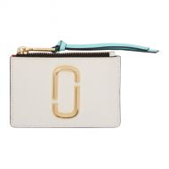 Marc Jacobs White & Red Snapshot Top Zip Multi Card Holder