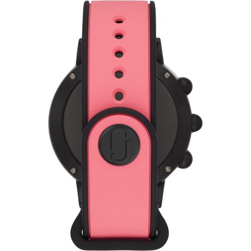 마크 제이콥스 Marc+Jacobs Marc Jacobs Womens Riley Aluminum and Rubber Hybrid Smartwatch, Color: Pink, Black (Model: MJT1003)