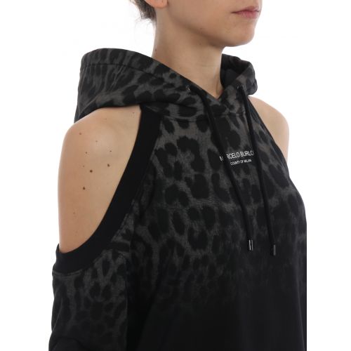  Marcelo Burlon Gradient leopard hooded dress