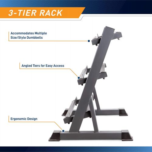  Marcy 3 Tier Metal Steel Home Workout Gym Dumbbell Weight Rack Storage Stand