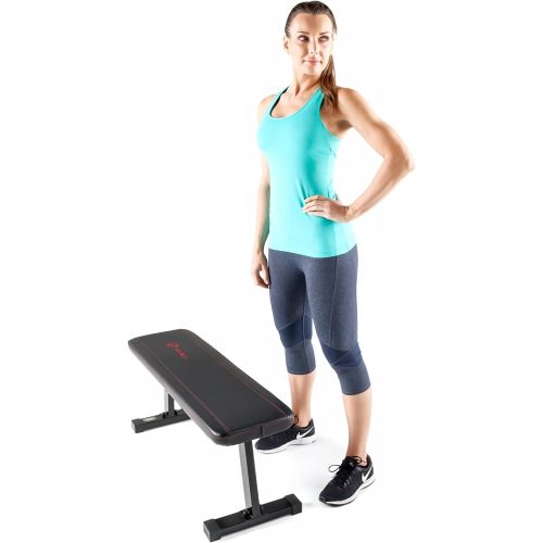  Marcy Flat Utility 600 lbs Capacity Weight Bench for Weight Training and Ab Exercises SB-315