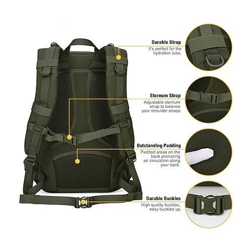  Mardingtop Small Tactical Backpack,Molle Hiking Backpack for Backpacking,Cycling and Biking,25L Backpack