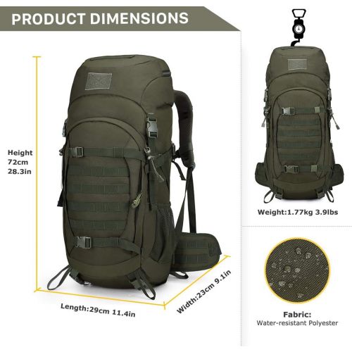  [아마존베스트]Mardingtop 50L/60L Hiking Backpack Molle Internal Frame Backpacks with Rain Cover for Tactical Military Camping Hiking Trekking Traveling