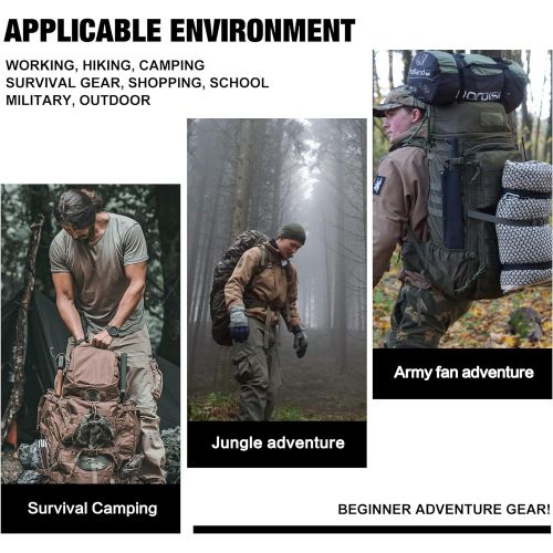  Mardingtop 50L/55L/60L/75L Molle Hiking Internal Frame Backpacks with Rain Cover for Camping,Backpacking,Travelling