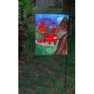/Maremade Home is Where we park it ..in the mountains RV Camper Garden Flag from art. Available in 2 sizes