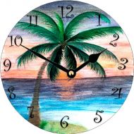 Maremade Sunset Palm Tree wall clock from my art