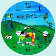 Maremade 19th Hole Golf Bar wall clock - round