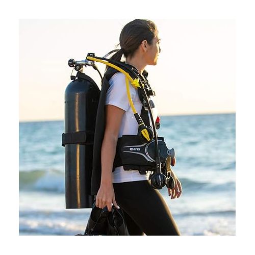 마레스 Mares Journey 3.0 Back-Inflation Scuba BCD with Integrated Weight Pockets - Scuba Gear - Scuba Diving BCD BCD Diving - Travel BCD - Dive System BCD - Back Inflation BCD Scuba