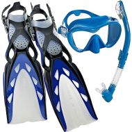 Mares x-Stream Pro Dive Mask Fin Snorkel Set, Blue, X-Small