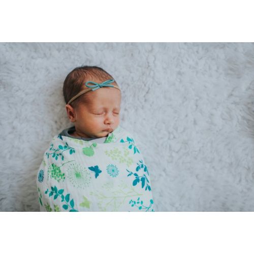  Organic Muslin Swaddle Blanket by Margaux & May - Dandelion & Meadow - 47 x 47 inch Ultra Soft Muslin Swaddle Blankets - Perfect Baby Shower Gift