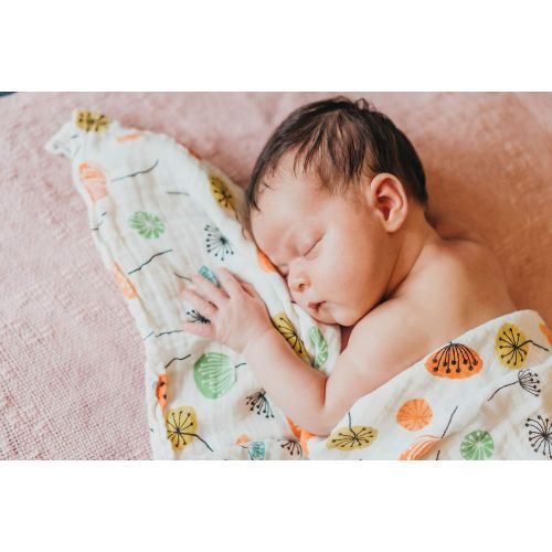  Organic Muslin Swaddle Blanket by Margaux & May - Dandelion & Meadow - 47 x 47 inch Ultra Soft Muslin Swaddle Blankets - Perfect Baby Shower Gift