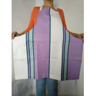 /MarianasThreads Striped apron cotton home house kitchen living room handmade rustic traditional mother gift friend tissue quality lilac