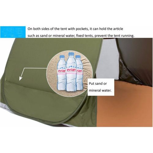  Mariego Portable Beach Tent Quick Automatic Open Pop Up Tent Waterproof Sun Shelter UV Protection for 2-3 Person