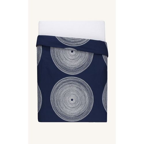  Marimekko 221437 Fokus Comforter Set, Navy, FullQueen