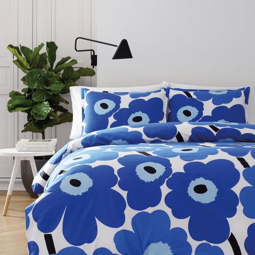  Marimekko 221458 Unikko Comforter Set Blue, FullQueen