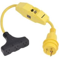 Marinco Dockside 30A to 15A Adapter with GFCI 30A Locking Plug to 15A Connector