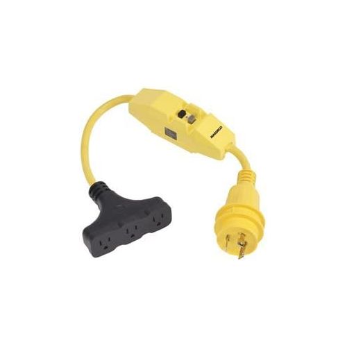  Marinco Dockside 30A to 15A Adapter with GFCI 30A Locking Plug to 15A Connector