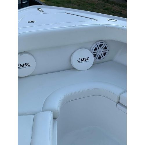  Marine Speaker Covers 6.5 inch Sold As Pair Sun, Water, Dust Protection Patented, Military-Grade Silicone Design Black Logo