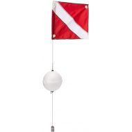 Marine Sports 4668 Flag/Float Combo, 2 Piece, with Round Ball Float, Red/White, 14 Inch x 18 Inch