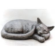 /MarkJenkinsSculpture Life size Stone sleeping cat. For outdoor or indoor display. Cat sculpture. Cat ornament. Garden sculpture.