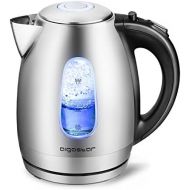 Marke: Aigostar Aigostar Queen 30CDZ - Wasserkocher aus Edelstahl mit LED-Beleuchtung, 2200 Watt mit 1,7 Liter Grossraum, 360° Basis, kochtrocknender Schutz, BPA frei.