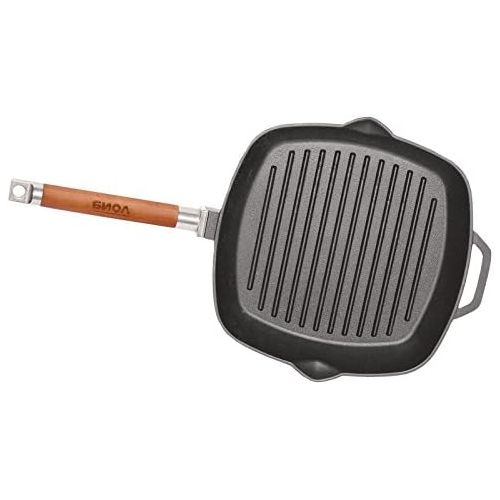  Marke: BIOL Grillpfanne Gusseisen Steakpfanne Bratpfanne Holzgriff abnehmbar 24 cm Induktion