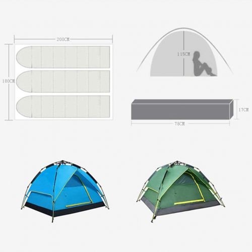  Marke: CHEXIAOcx CHEXIAO Zelt Im Freien 3-4 Personen Multifunktionsautomatik Geschwindigkeitsoffenes Wasserdichtes Zelt Doppelte Tuer Atmungsaktiv Anti-Moskito