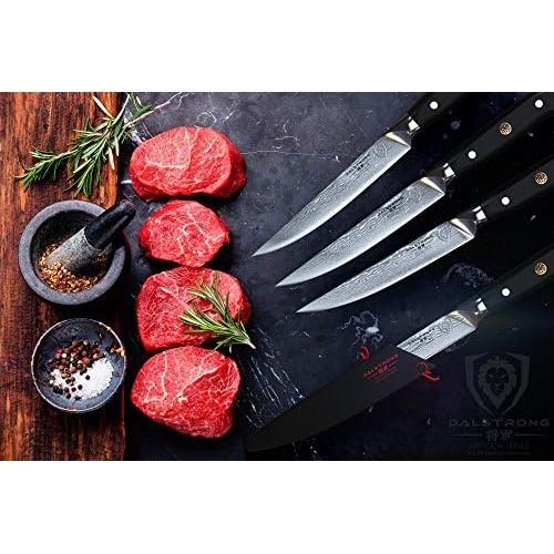  Marke: Dalstrong DALSTRONG Steak Knives Set - Shogun Series - Damascus - Japanese AUS-10V Super Steel - Boxed - Sheaths