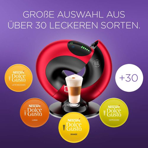  De'Longhi Nescafe Dolce Gusto DeLonghi EDG736.RM | NESCAFEE Dolce Gusto Eclipse | Kapsel Kaffeemaschine | Fuer heisse und kalte Getranke | 15 bar Pumpendruck fuer samtige Crema | Sensor Touch Bedienung |Red Metalli