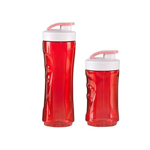  Marke: Domo DOMO 2er-Set Ersatzflaschen fuer Smoothie-Maker DO434BL, 300 und 600ml, rot; DO434BL-BG-BK