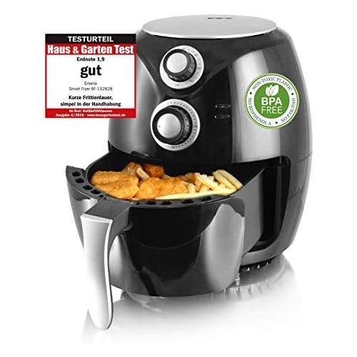  Marke: Emerio Emerio Heissluftfritteuse, Airfryer, Smart Fryer, Test GUT, Frittieren ohne OEl, 3,6 Liter Volumen, 1400 Watt, AF-112828