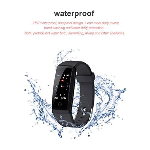  Marke: HETP HETP Fitness Armband mit Pulsmesser, Fitness Tracker Uhr Wasserdicht IP67 Blutdruckmesser Schrittzahler Uhr Stoppuhr Sport GPS Aktivitatstracker Schlafueberwachung Anruf SMS fuer Kin