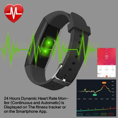  Marke: HETP HETP Fitness Armband mit Pulsmesser, Fitness Tracker Uhr Wasserdicht IP67 Blutdruckmesser Schrittzahler Uhr Stoppuhr Sport GPS Aktivitatstracker Schlafueberwachung Anruf SMS fuer Kin