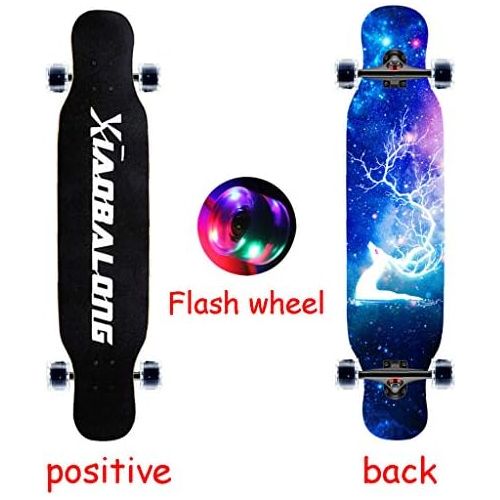  Marke: HYE-SPORT HYE-SPORT Skateboard Pro 42,1 Zoll X 9,7 Zoll Wide Deck Longboards Skateboard Komplettes Double Kick Trick Skateboard fuer Anfanger und Profis