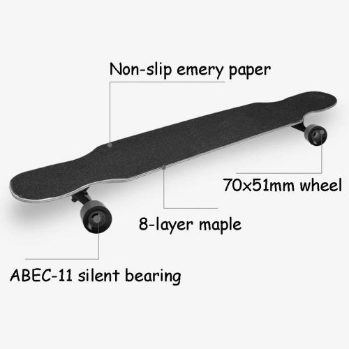  Marke: HYE-SPORT HYE-SPORT Tanzende Longboards 46-Zoll-Skateboard 8-Layer-Tricks aus Ahorn und weichen Radern fuer Anfanger (Drop Through Deck - Camber Concave)