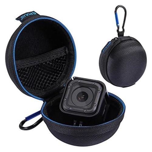  Marke: Huihong Huihong tragbar rund Fall Stocker Super Mini Aufbewahrungsbox Box mit D-Ring Sperren Karabiner fuer GoPro Hero5 hero4 Session Ladegerat Kabel Tasche Kopfhoerer Aufbewahrung