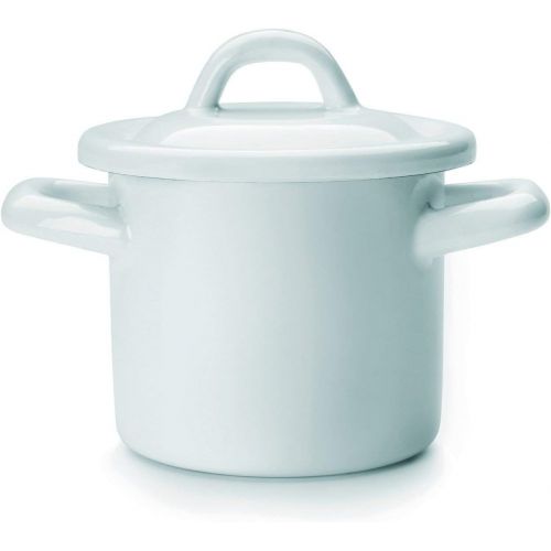  Ibili Mini-Kochtopf Blanca 10 cm, Stahl, weiss/blau