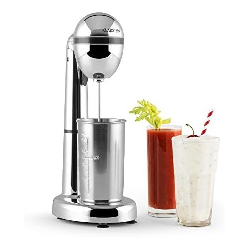  Marke: Klarstein Klarstein van Damme - Drink-Mixer, Getrankemixer, Mini-Standmixer, Milkshake Maker, 100W, 22.000 U/Min, 450 ml Fassungsvermoegen, Edelstahl-Mixbecher, Becherhalterung, Cocktail Shak