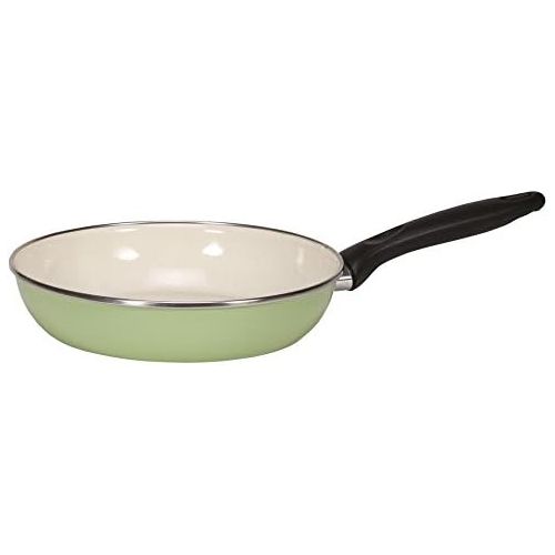  Marke: Krueger Krueger Karl Juist Emaille-Pfanne, gruen/Creme, 20 cm